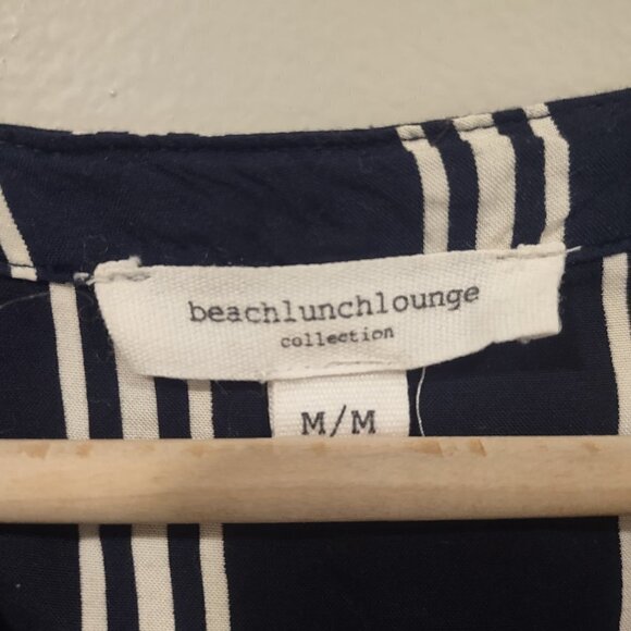 BeachLunchLounge Blue/White Striped Coverup Size M - Picture 3 of 6